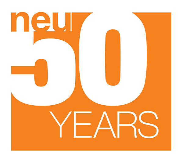 Logotype featuring "Neu 50 Years"